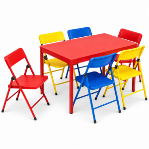 Kids Party Table 1 Table with 6 Colored Chairs