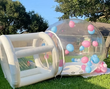 Bubble House rental in Houston TX with balloons